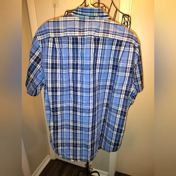 Men's Short Sleeve Plaid Shirt.. George.. Large 42-44 - Picture 5 of 5